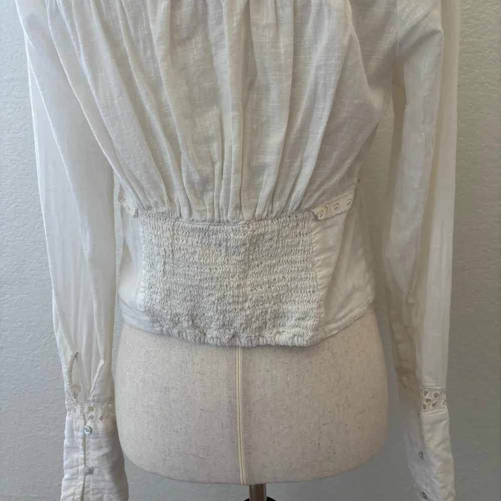 Free People Joi eyelet cropped top‎ white size XS